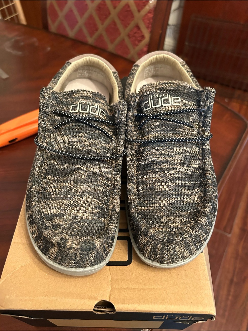 Hey Dude Women's Slip-On Loafers in Charcoal Knit